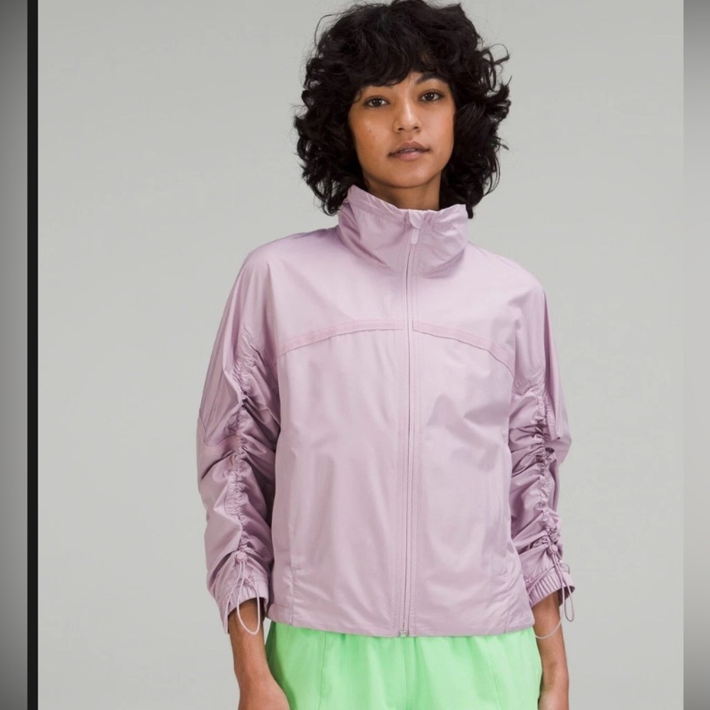 LULULEMON Lightweight cropped track jacket purple dusty rose 8